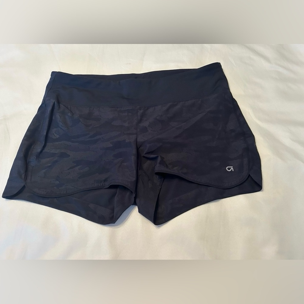 Gap G Steps Athletic Running Shorts with Subtle Camo Print Navy Size Medium
